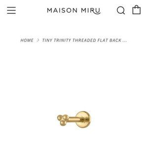 Maison Miru Titanium/Gold 6mm 16g Flat Back Earring (Single/Cartilage Earring)